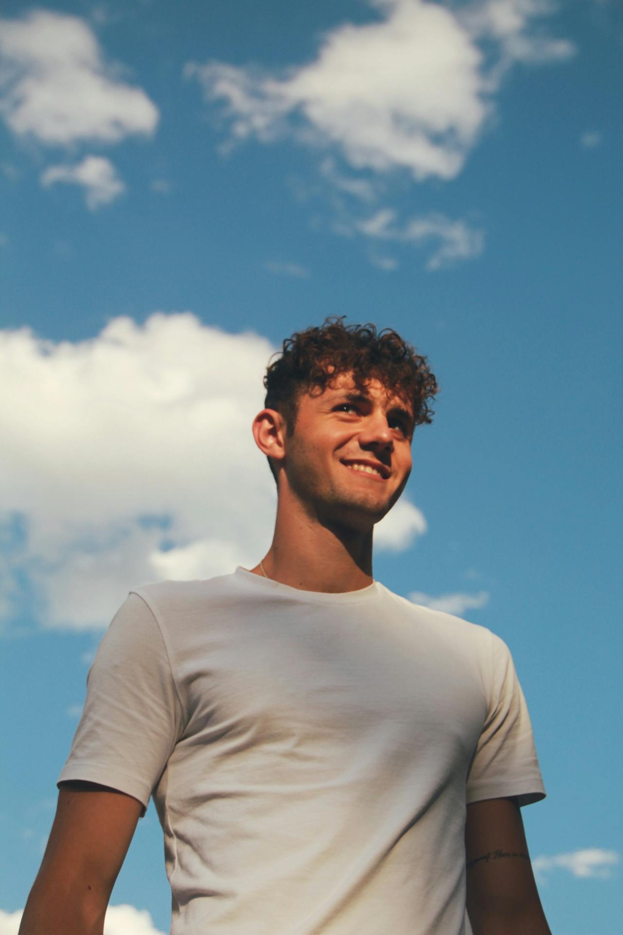 Person looking forward with confidence