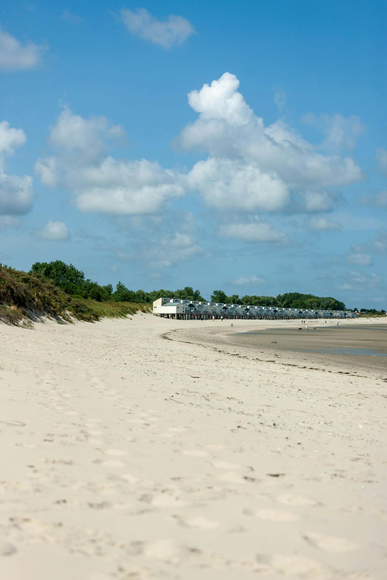 Wide open beach with blue sky — a supported holiday destination